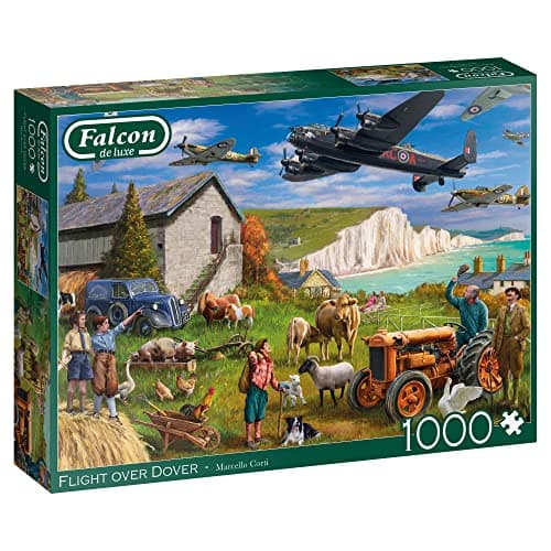 Image of Jumbo, Falcon de luxe - Flight over Dover, Jigsaw Puzzles for Adults, 1000 piece
