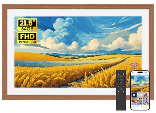 Image of Uhale 21.5 Inch WiFi Digital Photo Frame with 64GB Memory, 1920x1080 FHD Display, Wooden Digital Picture Frame, Remote Control, Auto-Rotate, Instant Sharing via Uhale App