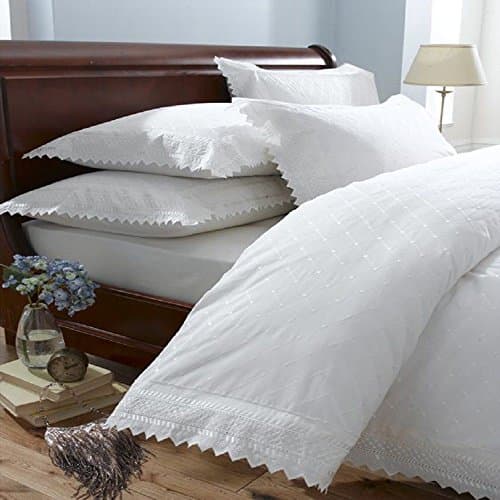 Image of Balmoral Broderie Angleaise White Duvet Cover Set (Single)