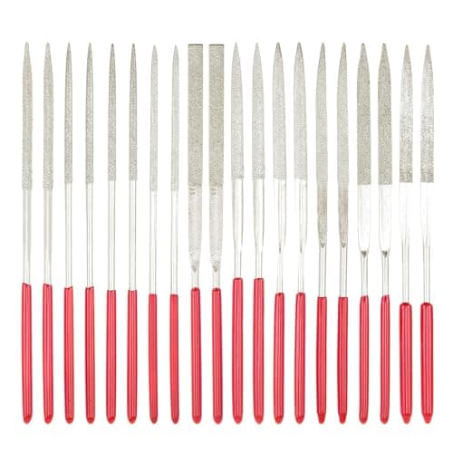 Image of 20Pcs Diamond Needle File Set, 3x140mm Miniature and Model Files Mini Needle Jewelry File Set Small Metal File Set Hand Tools Precision Modelling Files for Jewelers Metal Plastic Glass Wood Carving