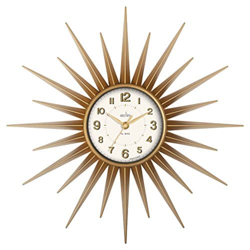 Image of Acctim 21760 Stella Sprayed Starburst Wall Clock, Gold