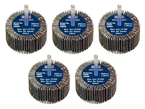 Image of Sealey Flap Wheel Ø60 x 30mm 60Grit 6mm Shaft - Pack of 5 - FW6030605