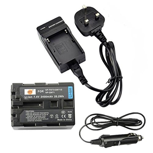 Image of DSTE® NP-QM71D Rechargeable Li-ion Battery + DC01U Travel and Car Charger Compatible with Sony DCR-DVD300 DCR-DVD301 DCR-HC14 DCR-PC100 DCR-TRV6 Camera as NP-FM50 NP-FM55H NP-FM70 NP-FM90 NP-QM91