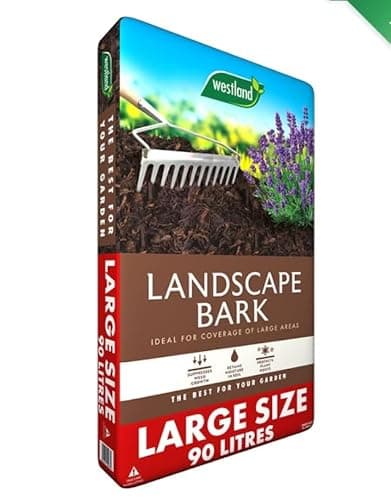 Image of Westland Landscape Bark 90L – Large Size Garden Mulch for Landscaping, Weed Suppression, Moisture Retention & Root Protection – Decorative Bark for Flower Beds, Borders & Large Garden Areas