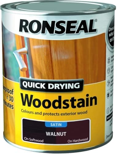 Image of Ronseal 750ml Woodstain Quick Dry Satin (Walnut)