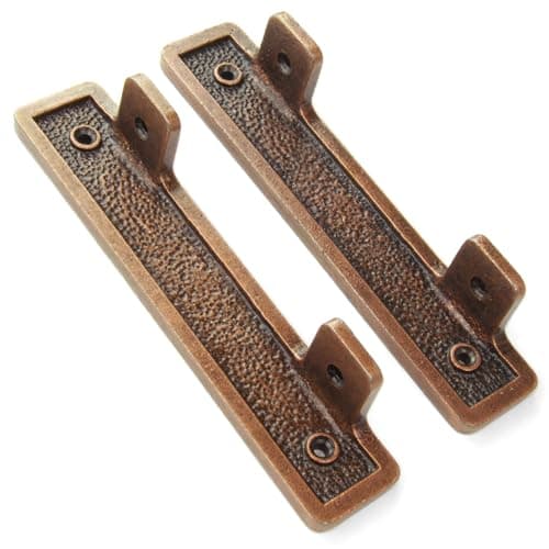 Image of A Pair of Jones & Grey Antique Vintage Style Cast Iron Alcove Shelf Brackets - Antique Copper