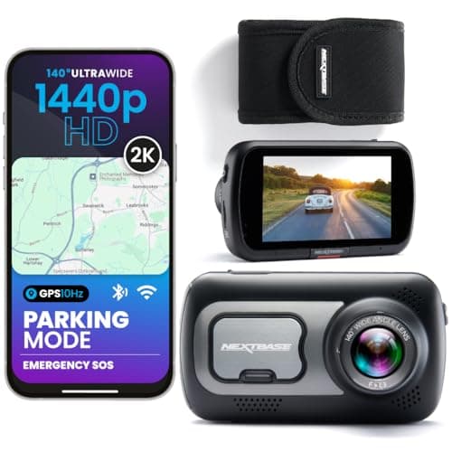 Image of Nextbase 522GW Dash Cam with Protective Carry Case – QHD 1440p, Wide-Angle Night Vision Lens with Built-in Polarising Filter – Wi-Fi, 10 Hz GPS, Bluetooth, Emergency SOS