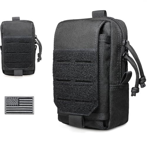 Image of WYNEX Tactical EDC Pouch, Molle Utility Pouches Gadget Organizer Phone Holder Waist Pack Smartphone Pouch Tool Holster Pocket Black