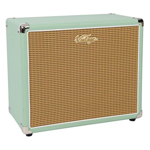 Image of Vintage VMC10GR Retro 10” Speaker Cabinet - 30W RMS - 1x10” Passive Extension Cab | Compact, Lightweight Design with Rubber Feet & Metal Corners | Perfect for Practice & Gig Rigs – Mint Green