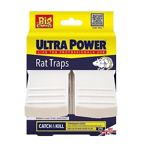 Image of The Big Cheese Ultra Power Ready-Baited Rat Trap – Twinpack, Kills Rats, Ready-To-Use, Easy Disposal, Plastic, Indoor or Outdoor Use, White