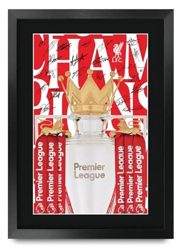 Image of HWC Trading Premier League Champions 2014/2025 Liverpool Printed Memorabilia Signed Autograph Poster for Football Fans and Supporters - A3 Framed