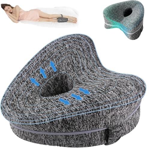 Image of ZPSCXQ Knee Cushion, Alignment Pillow, for Sleeping on Side, Ergononmic Memory Foam Wedge Pillow, Heart Shape Knee Support, Pregnancy Bed Leg Cushion, (Dark Grey)