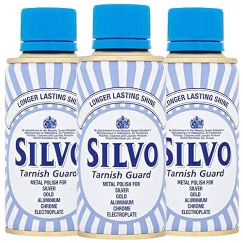 Image of Silvo Tarnish Guard Metal Polish for Long-Lasting Shine | All-Purpose Metal Polish for Silver, Gold, Aluminum, Chrome & Electroplate (Pack of 3, 175ml each)