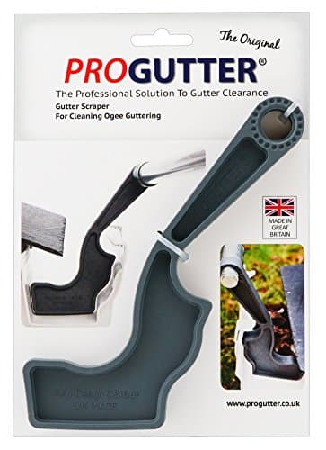 Image of PROGUTTER Ogee gutter cleaning scraper. The Original Scraper for removing Debris and Weeds from Ogee Gutters.