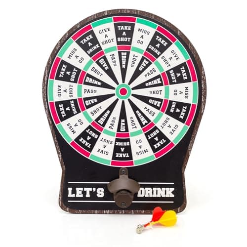 Image of Carousel Home Dartboard Drinking Game | Magnetic Dart Board With Bottle Opener | Shot Roulette Dartboard Wall Mounted Adult Game - 40cm