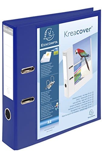 Image of Exacompta - Ref 53789BE - Kreacover Collection - Prem'Touch Lever Arch File - 320 x 290mm in Size, Suitable for A4 Documents, Polypropylene, 2 Rings, 70mm Spine - Blue