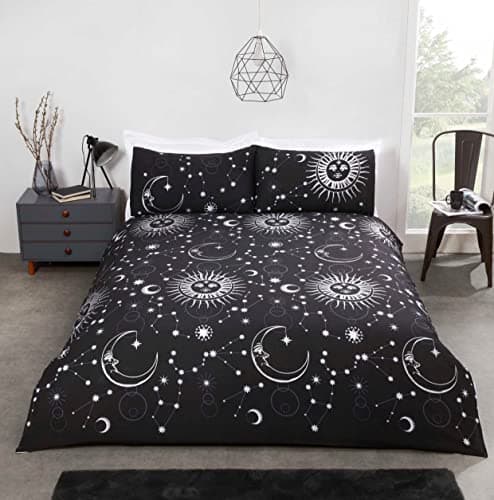 Image of Rapport Home Celestial Double Duvet Cover Set | Black Galaxy Bedding | Polycotton Blend | Kids & Teens Bedroom Decor