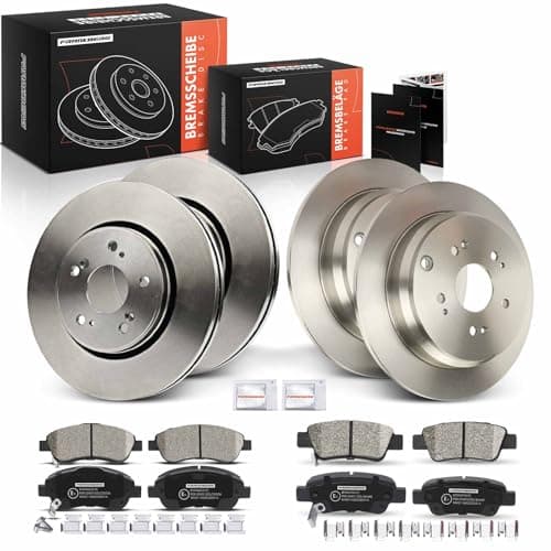 Image of Frankberg Brake Kit incl. 4x Brake Disc + 8x Brake Pad Front Rear Compatible with CR-V III RE 2.0L-2.4L 2006-2012 Replace# 43022SWWG02, 45022SWWG01