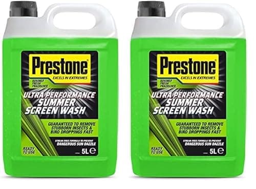 Image of Prestone Screenwash, Ready To Use Screen Wash For Cars, High Performance Cleaning With Streak Free Formula, Maximum Visibility Summer Windscreen Washer Fluid, Removes Stubborn Dirt, 5L Bottle