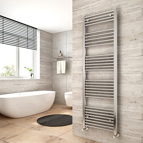 Image of Heilmetz Towel Radiator Towel Rail, 1600 x 500mm Heated Towel Rail Bathroom Radiators, 30 Bars Towel Warmer Central Heating Radiator Chrome
