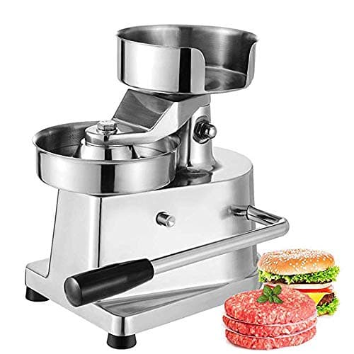 Image of Commercial Hamburger Press Patty Maker Home Large Manual Burger Forming Machine Stainless Steel Grill Burger Press Tool with 500 Greaseproof Papers, 5inch Burger