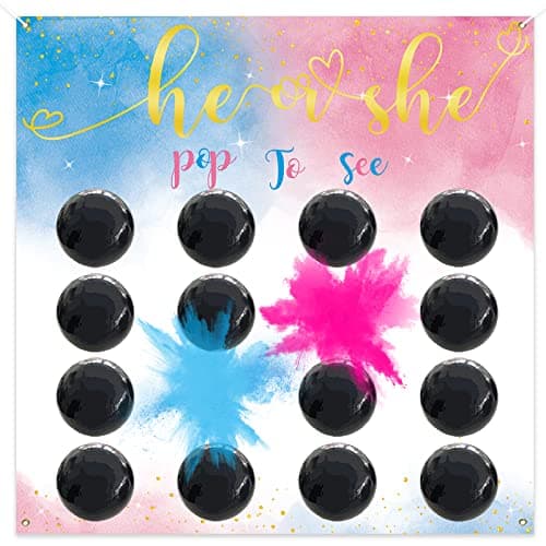 Image of Gender Reveal Dart Board Game,Gender Reveal Balloon Pink and Blue Powder for He or She Party