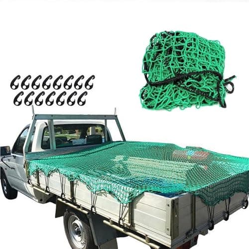 Image of sigaer Safety Net Cargo Net For Pickup Truck, Truck Cargo Netting And Roof Rack Cargo Net Trailer Luggage Net Heavy Duty Tie-Down Mesh(Color : Green, Size : 1.5x2.2m)