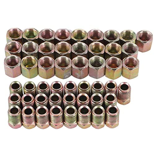 Image of Yuemsh 50Pcs Male/Female End Union Brake Pipe Nuts M10 x 1mm 3/16Inch OD Copper Brake Tubes Line Pipe Fittings Metric