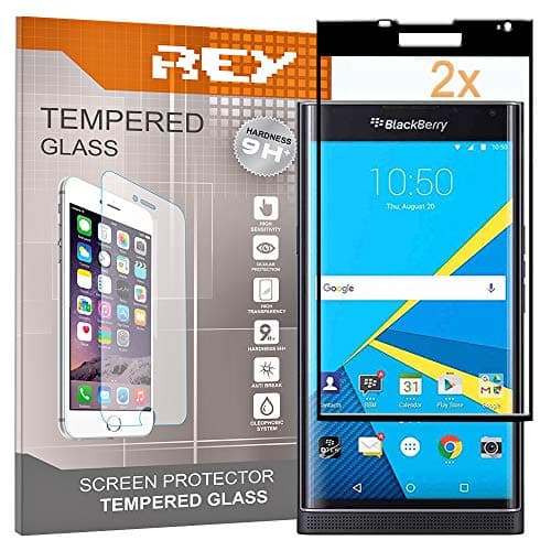 Image of REY 3D Screen Protector for BLACKBERRY PRIV, Black, Polycarbonate Glass Film, Premium quality, Perfect protection for scratches, breaks, moisture, [Pack 2x]