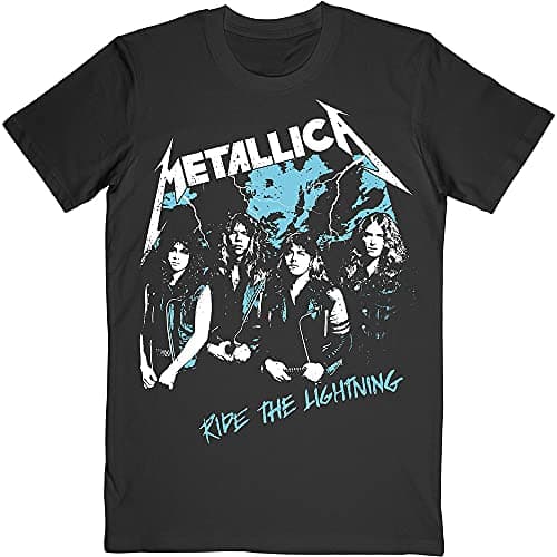 Image of Metallica Vintage Ride The Lightning Official Tee T-Shirt Mens Unisex (Small) Black