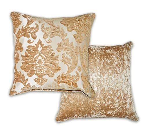 Image of Emma Barclay Damask - Luxury Chenille Jacquard Cushion Cover in Coffee - 17x17 (43x43cm)