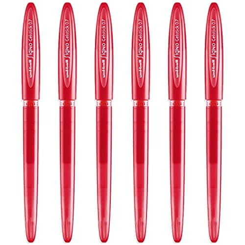 Image of uni-ball Signo UM-170 Gelstick Gel Rollerball Pen - 0.7mm Tip - Red Ink - Pack of 6