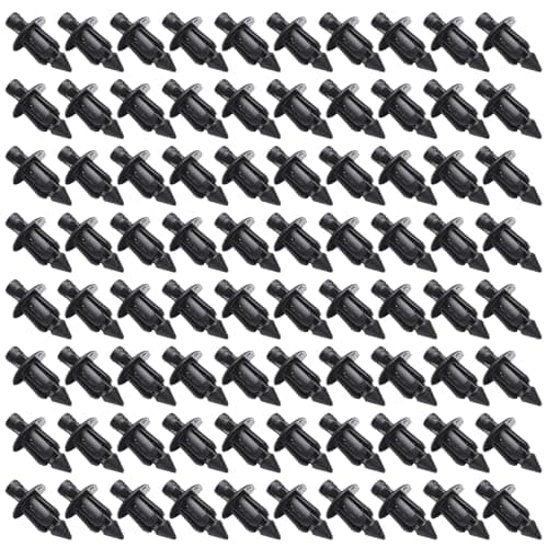 Image of 100pcs 6mm Plastic Rivets – Motorcycle Fairing Clips for Honda, Yamaha, Suzuki, Harley – Black Nylon Trim Fasteners for Bumpers, Splash Shields & Body Panels