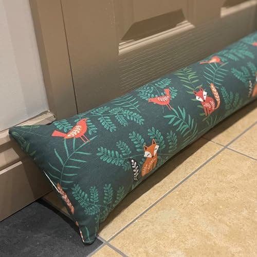Image of Snugglemore Draught Excluder Fabric Cotton Door Window Draught Cushion Guard Animal Prints (Foxy)