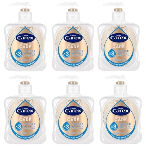Image of Carex Advanced Care Moisturising Antibacterial Hand Wash, 3x More Moisturisers, Clean & Protect Hands, Bulk Buy, Pack of 6 x 250ml
