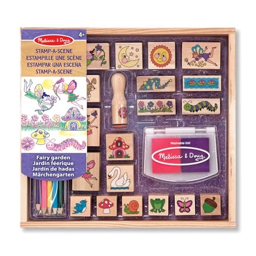 Image of Melissa & Doug Stamp-a-Scene-Fairy Garden | Arts & Crafts | Age 4+ | Gift for Boy or Girl