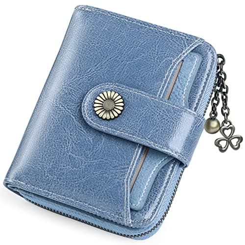 Image of SENDEFN Purses for Women Genuine Leather Small Bifold Compact Womens Wallet with RFID Protection