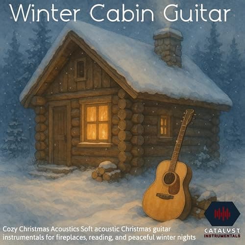 Image of Moon Over the Cabin Trees (Ambient acoustic holiday guitar for stargazing and late-night thinking)