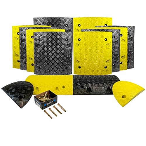 Image of Speed Ramp Kit, 10MPH Heavy Duty Speed Ramps – All Lengths - Speed Hump Safety - Car, HGV, Vehicle Ramps - Premium Grade Durable - Traffic Calming Safety - 50mm (6 METRE)