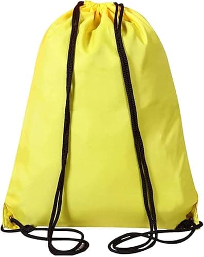 Image of Drawstring Gym Bag 2PCS String Bags Gym Sack Backpack PE Bags for Women Men Trainer Swimming Bag Travel Beach School Holidays Suitable for Sports,kids,Boys,Girls (Yellow 1pc)