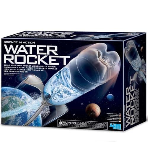 Image of 4M Science In Action Water Rocket Kit - Build a Bottle Launcher with Pump (Not Included) | Flying up to 30 m | Air-Powered Outdoor Physics Experiment for Teenagers Age 14+ | Educational STEM Toy Gift