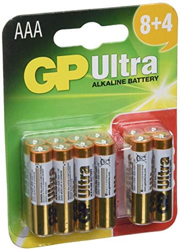 Image of GP Batteries Ultra Alkaline AAA Card of 12 | Superb operating time | Battery Can Be Used Across All Devices | Shelf Life Up TO 7 Years…