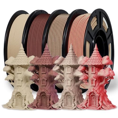 Image of Reprapper Wood 3D Printer Filament Bundle, Wood PLA Filament, 1.75 mm, 250 g x 4 Packs (Natural/Mahogany/Walnut/Dark Mahogany)