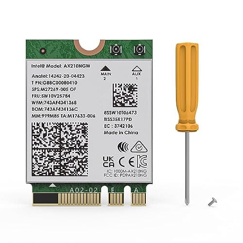 Image of WAVLINK WiFi 6E Wireless Card, Intel AX210 Tri-Band 5400Mbps 2.4GHz/5GHz/6GHz Network Adapter with Bluetooth 5.3 for Laptop, Ultra-Low Latency, Support Windows 10/11 (64bit) M.2/NGFF