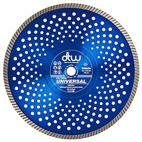 Image of DTW Pro Universal Turbo Diamond Blade - Fast Cutting Hard Material Blade for Concrete Products, Reinforced Concrete, Hard Brick, Marble, Granite & More