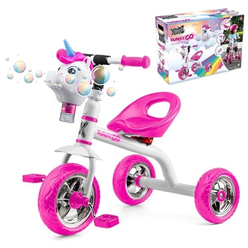 Image of Xootz Bubble Go Unicorn Trike, Kids Trike for 3-year-old, Detachable Bubble Machine, Easy Clip Assembly - White
