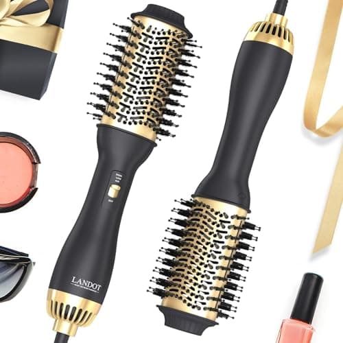 Image of Hair Dryer Brush Hot Air Blow Dry Brush - 3 in 1 Negative Ionic Hairdryer Blowout Brush for Salon Style, Smooth, Frizz-Free Results - 60mm Barrel fit All Hair Types Drying Straightening Volumizing