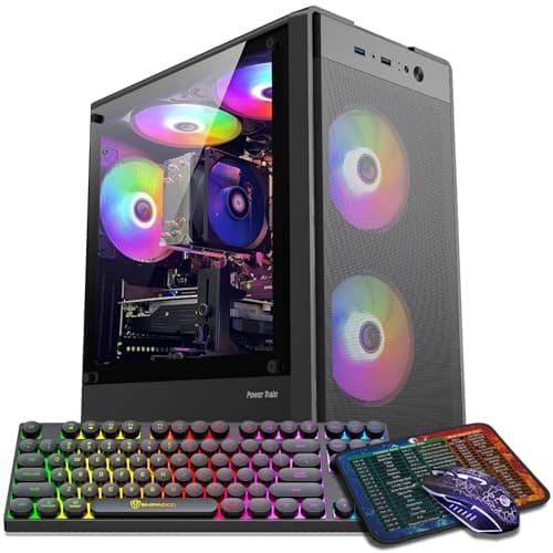 Image of ZER-LON Gaming PC Desktop Computer, Intel Core I5 up to 3.6GHz, RX 550 4G GDDR5, 16G DDR3 RAM, 512GB NVME SSD, WiFi 5.0, Prebuilt Gaming PC Tower Computer with 5 RGB Fan