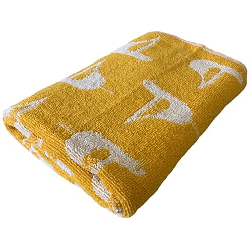 Image of Sue Rossi 100% Turkish Cotton Towels, Quality Jacquard Designs, Very Soft & Absorbent, Quick Dry 500gsm Thick Bathroom Or Kitchen Towel (Hand Towel, Yellow Bird)