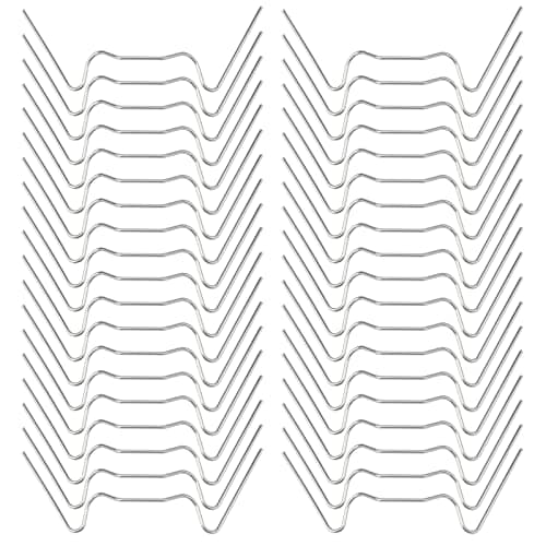 Image of KINGLAKE 100 Pcs Greenhouse Glass W Clips - Stainless Steel - Glazing W Wire Spring Clips for Fixing Aluminium Greenhouses Panels, Polycarbonate Glass Panes